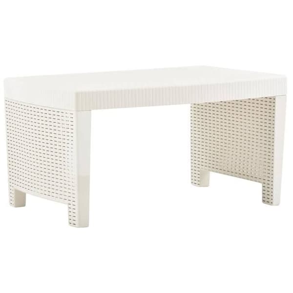 Havemøbel sæt - MAISON EXCLUSIVE - 3 stk - Plastisk harpiks - Hvid - Polyester puder Vit
