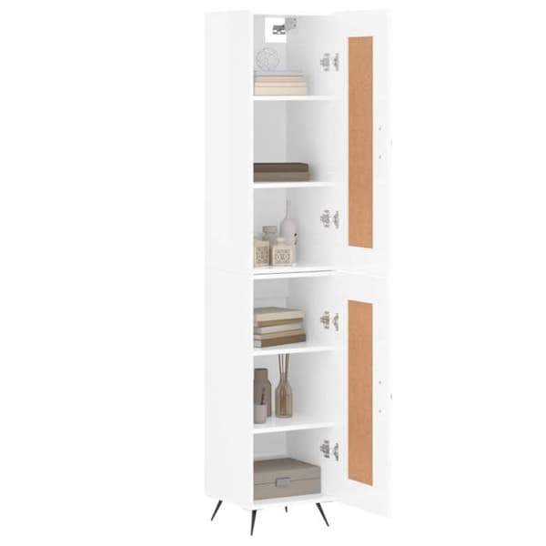 Maison Exclusive - Buffé hög Vit glänsande 34,5x34x180 cm Ingenjörsträ