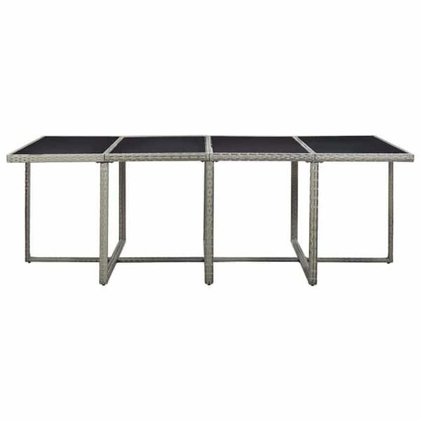 Udendørs spisegruppe - MAISON EXCLUSIVE - 13 dele - Poly rattan grå - Vandafvisende puder - Glasplade Grå