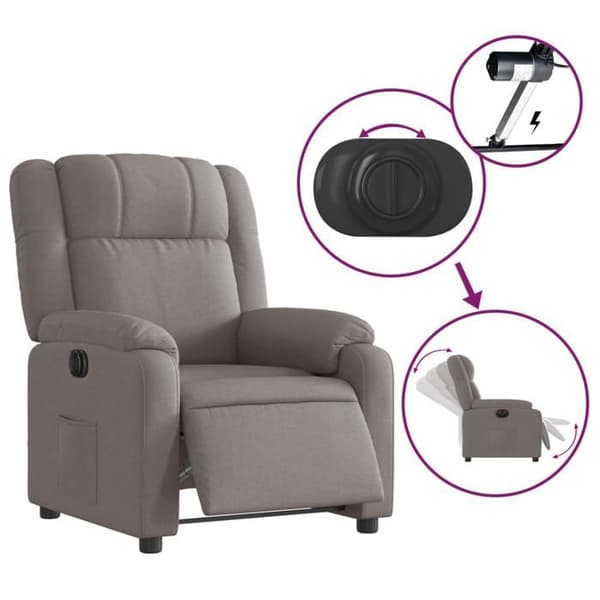 Maison Exclusive - Elektrisk lutbar fåtölj Taupe Tyg