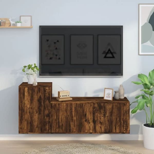 Maison Exclusive - TV-møbel sæt 2 stk Røget eg Ingeniørtræ