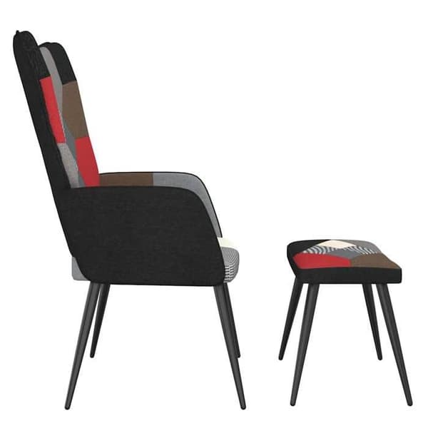Maison Exclusive - Avkopplingsstol med puff i patchworktyg