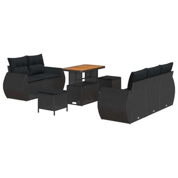 Maison Exclusive - 8-osainen puutarhakalustesarja 5-paikkainen Musta