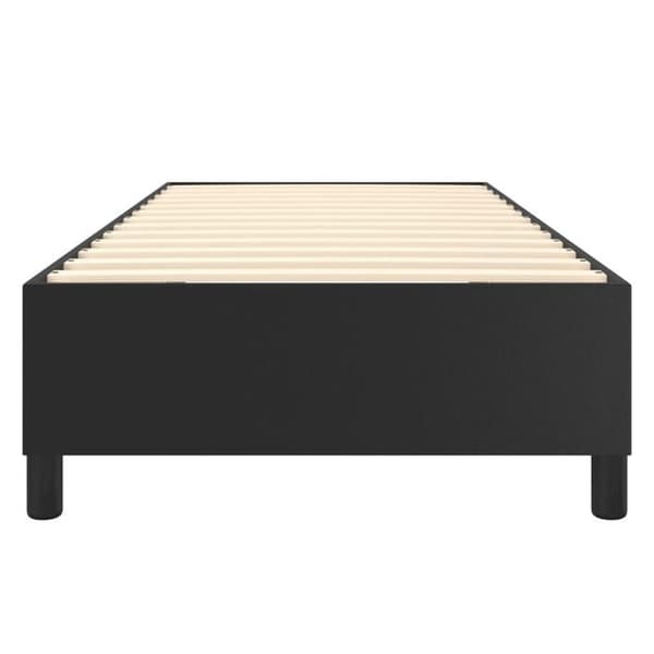 Maison Exclusive - Sengebund med sorte lameller 90x200 cm i kunstlæder