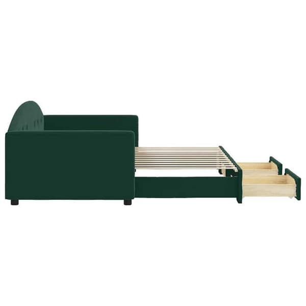 Päivävuode - EXCLUSIVE-KOTI - 90x200 cm - Daybed - 2 laatikkoa - Vihreä sametti