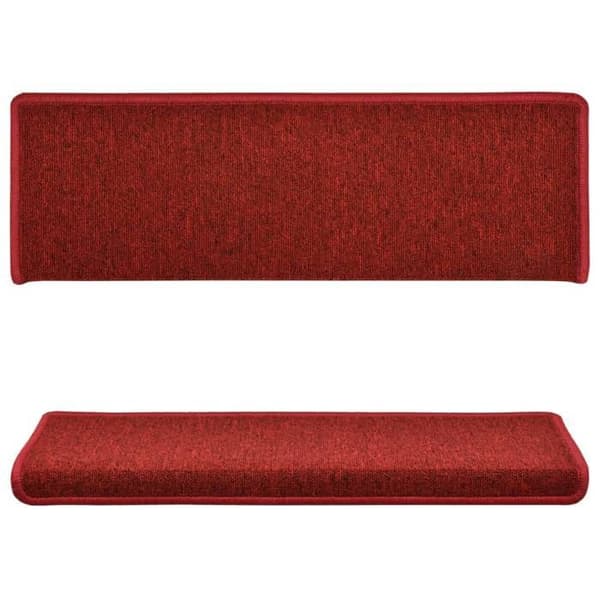 Maison Exclusive - Trappe tæppe 15 dele 65 x 21 x 4 cm Rød rektangulær kant