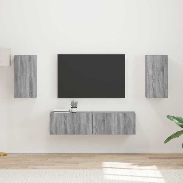 Maison Exclusive - TV-møbel sæt 4 dele Grå Sonoma Ingeniørtræ