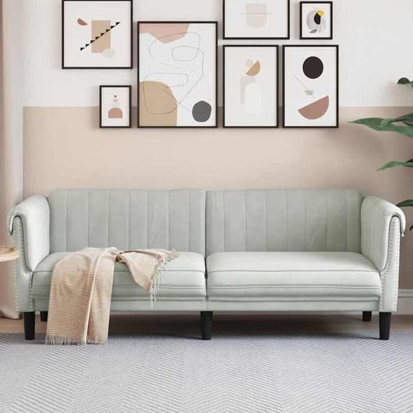 Maison Exclusive - 3-personers sofa i lysegrå velour