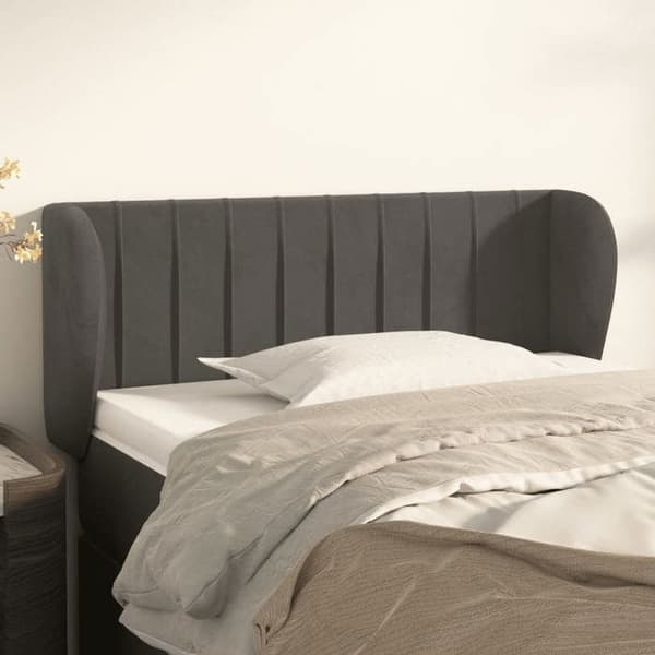 Maison Exclusive - Päätylevy korvilla Tummanharmaa 93x23x78/88 cm Sametti mörkgrå