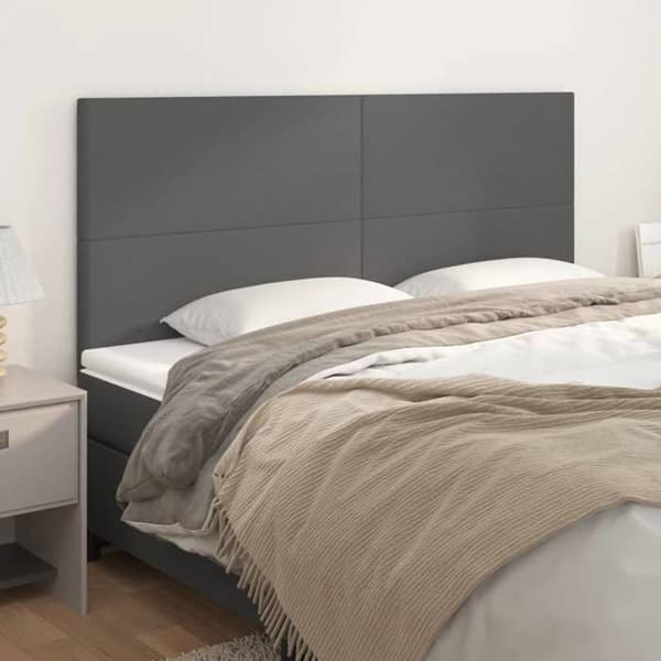 Maison Exclusive - Hovedgærde Grå 200x5x118/128 cm Simil læder Grå