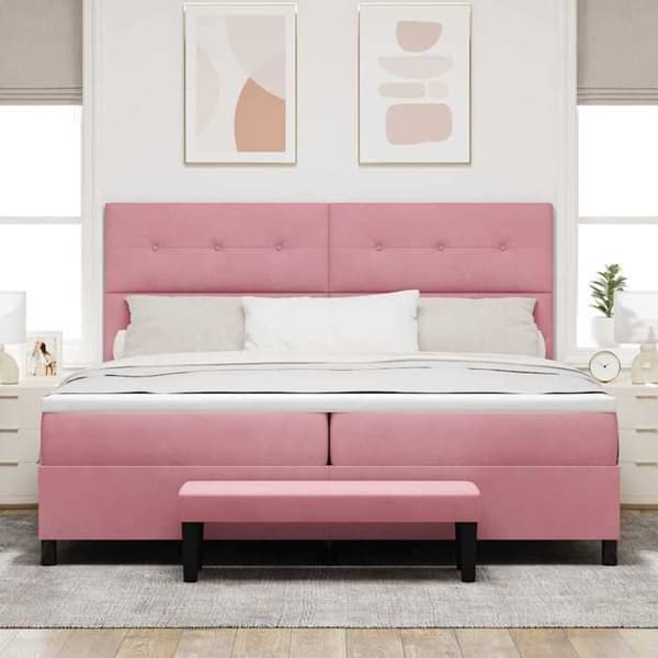 Maison Exclusive - Jousipatja ruusupäällysteellä 200 x 200 cm Sametti Ros