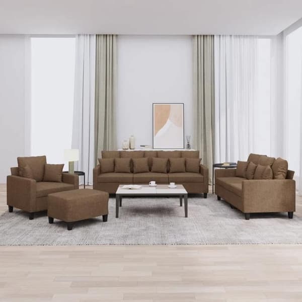 Maison Exclusive - Sæt af 4 sofaer med brune stofpuder