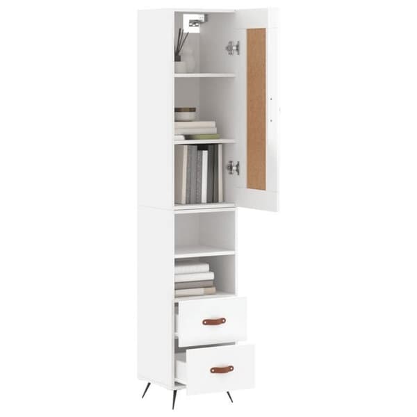 Maison Exclusive - Buffé hög Vit glänsande 34,5x34x180 cm Ingenjörsträ