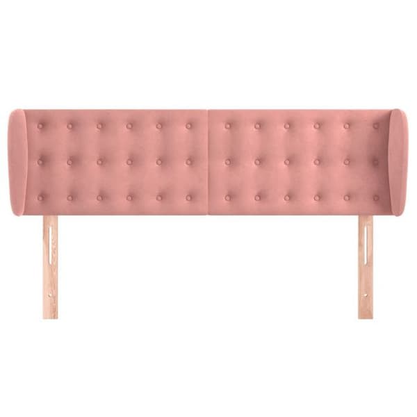 Maison Exclusive - Päätylevy korvilla Vaaleanpunainen 147x23x78/88 cm Sametti rosa