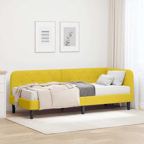 Maison Exclusive - Gul hörnsängram 80 x 200 cm Sammet Gul