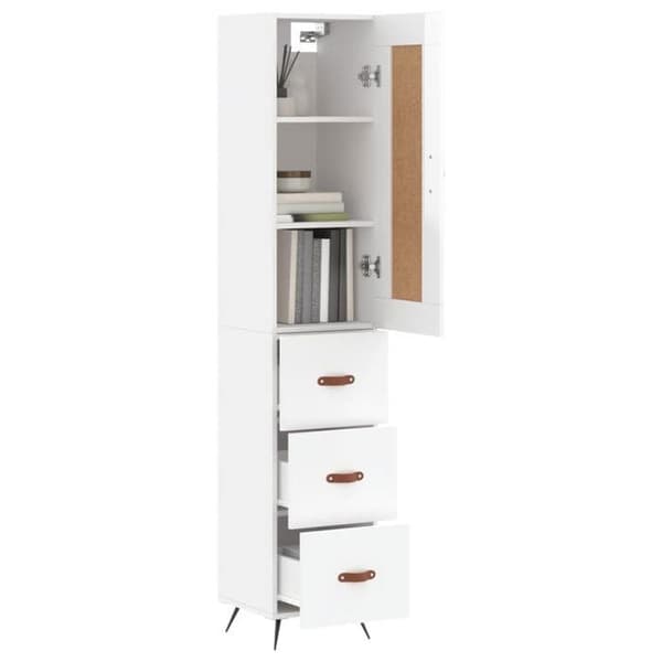 Maison Exclusive - Buffé hög Vit glänsande 34,5x34x180 cm Ingenjörsträ