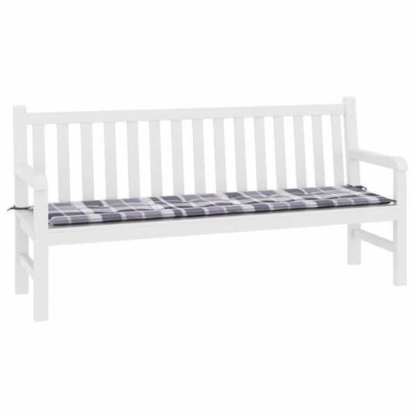 Maison Exclusive - Bænkpude til have med grå tern 180x50x3 cm Grå