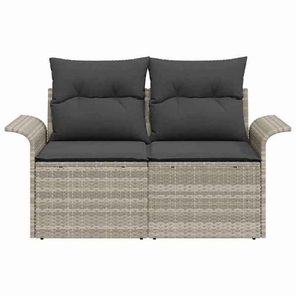 Trädgårdsoffan - EXKLUSIV HEM - Rektangulär 141 x 62 x 69 cm - Polyrotin - Ljusgrå - Robust stålram Ljusgrått