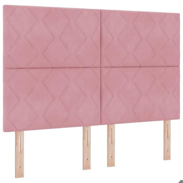 Maison Exclusive - LED-huvudgavel Rosa 144 cm Sammet