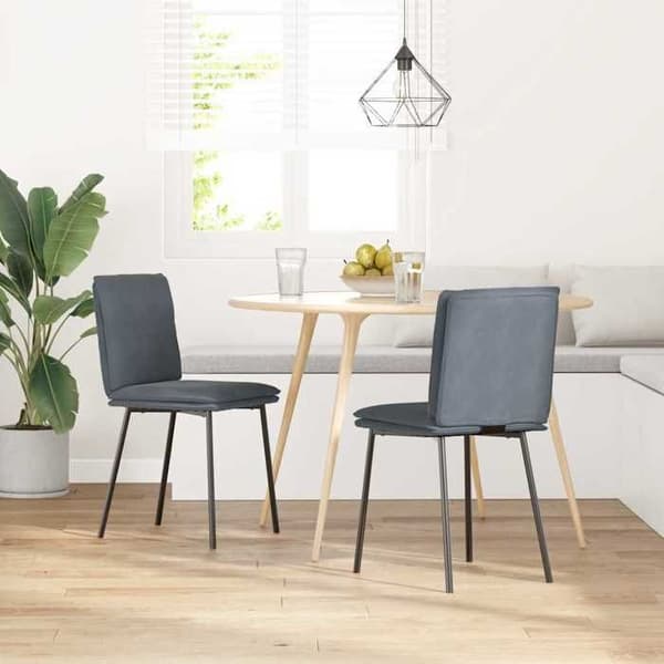 Maison Exclusive - Matstolar set om 2 Mörkgrå Sammet