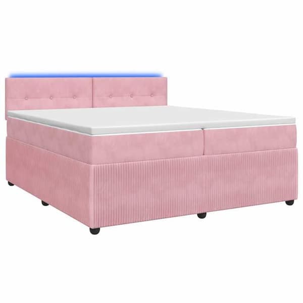 Maison Exclusive - Boxspring-sänky Rose-matolla 200 x 200 cm Sametti Rosa (sammet)