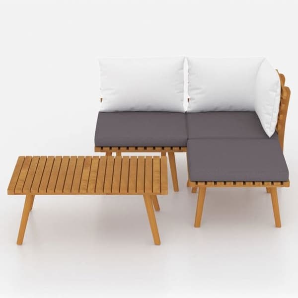 Maison Exclusive - Havegruppe 4 stk med puder i solid akacietræ