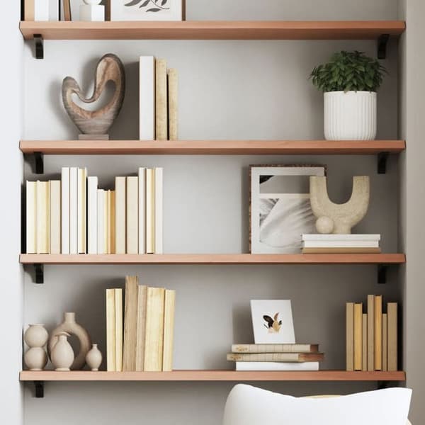 Maison Exclusive - Væghylde lys brun 100x30x2cm massiv egetræ behandlet