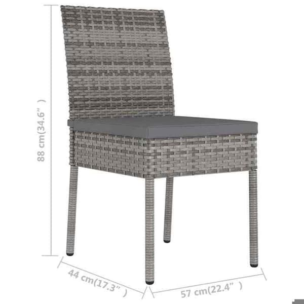 Maison Exclusive - Trädgårdsstolar i set om 2, flätad resin, grå