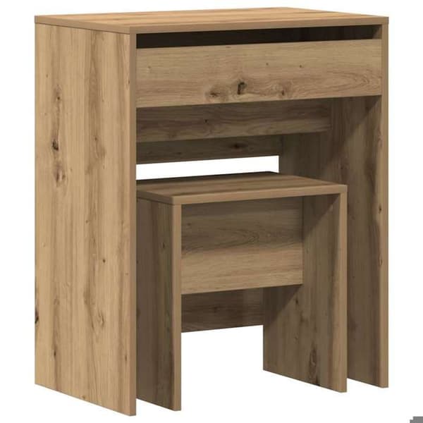 Maison Exclusive - Frisør 2 stk. egetræ håndlavet 60 x 40 x 75 cm