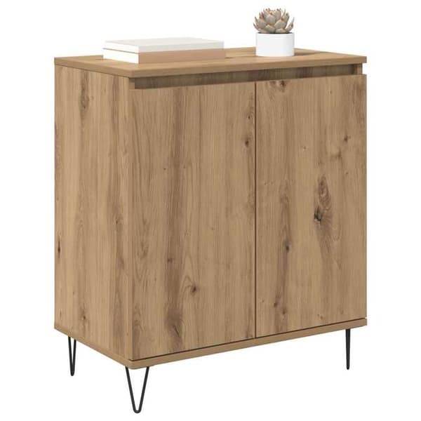 Maison Exclusive - Buffet i egetræ, håndlavet 60 x 35 x 70 cm, ingeniørtræ Ek