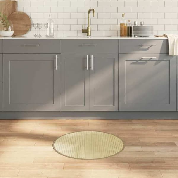 Maison Exclusive - Luonnollinen vaalea pyöreä matto 60 cm bambusta