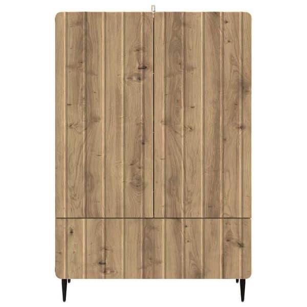 Maison Exclusive - Buffet i egetræ, håndlavet 66 x 34,5 x 97 cm, ingeniørtræ