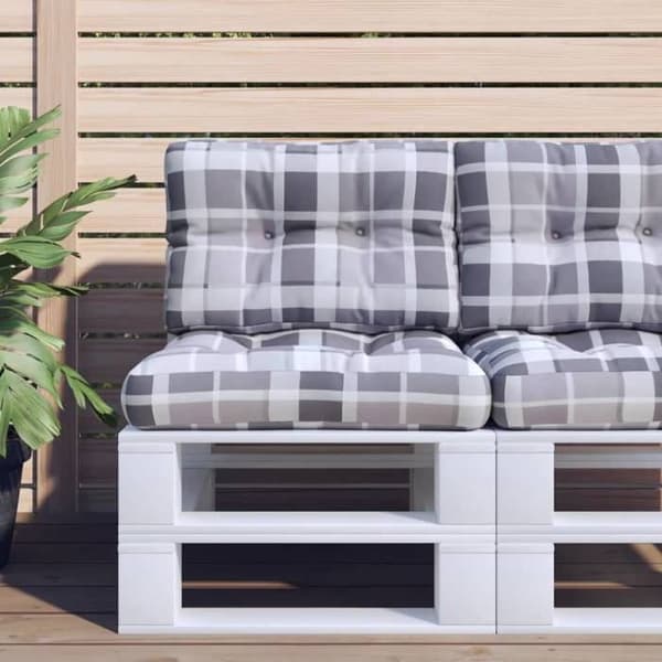 Maison Exclusive - Ruudullinen palettityyny harmaa 60x40x12 cm kangas Grå