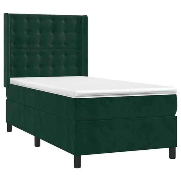 Maison Exclusive - Puu- ja sänkypatja LED Vihreä 90x200cm Sametti