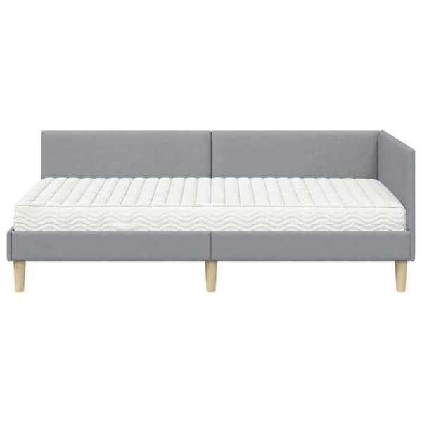 Maison Exclusive - Kulmasänky 2 osaa vaaleanharmaa 90 x 190 cm Ljusgrått