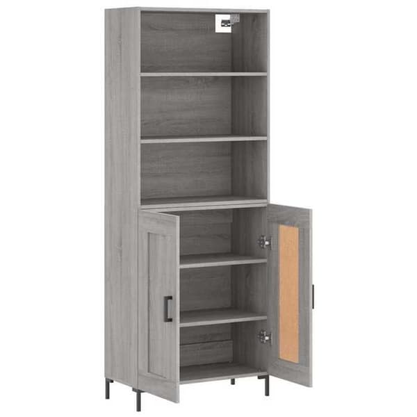 Maison Exclusive - Buffé hög Sonoma grå 69,5x34x180 cm Ingenjörsträ