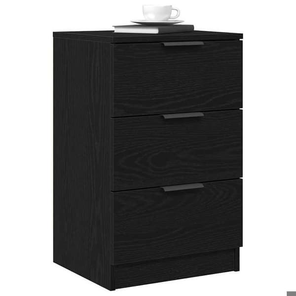 Natskab - EKSKLUSIV HUS - Sæt 2 - Sort eg - Ingeniørtræ - 40 x 65 x 65 cm svart ek