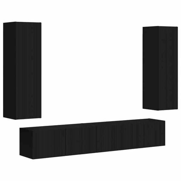 Maison Exclusive - TV-møbel sæt 3 stk 30 x 31 x 100 cm Sort Svart
