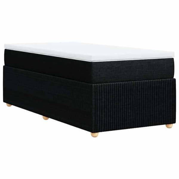 Maison Exclusive - Seng med lamelbund og madras Sort 90x200 cm Stof