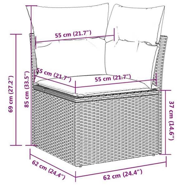 Maison Exclusive - Trädgårdsmöbler med kuddar 8 delar beige flätad resin