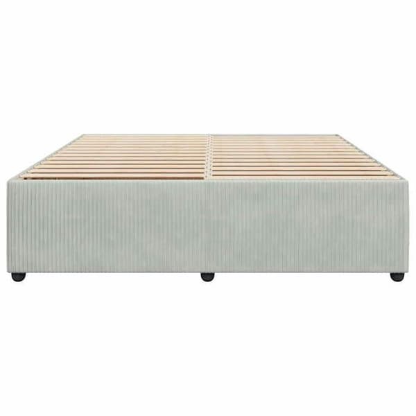 Sengestel - EKSKLUSIV HUS - 200 x 200 cm - Lys grå - Velour - Lamelseng ljusgrått