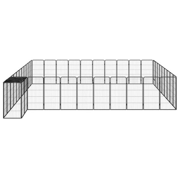 Hundepark - Eksklusivt Hus - 42 paneler - Sort - Paneler 50x100 cm i belagt stål Svart