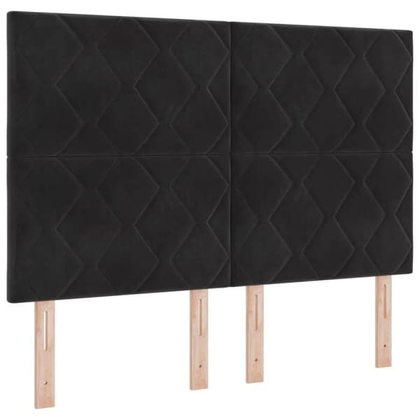 Maison Exclusive - Boxspring seng med madras Sort 140 x 190 cm Velour Svart