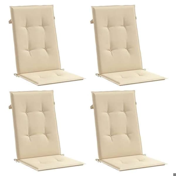 Stolepuder - EKSKLUSIV HUS - Høj ryg - Sæt af 4 - Beige - Vand/UV-resistent polyester beige