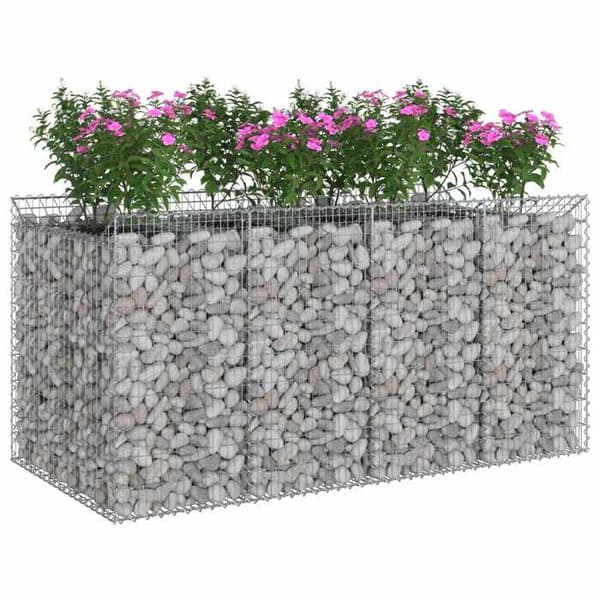 Hævet gabion seng - EKSKLUSIV HUS - 200×100×100 cm - Galvaniseret stål - Rektangulær - Velegnet til udendørs brug Galvaniserat stål