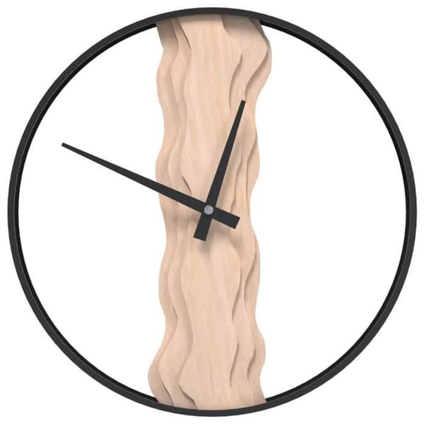 Maison Exclusive - Vægur brun Ø35 cm jern og egetræ brun