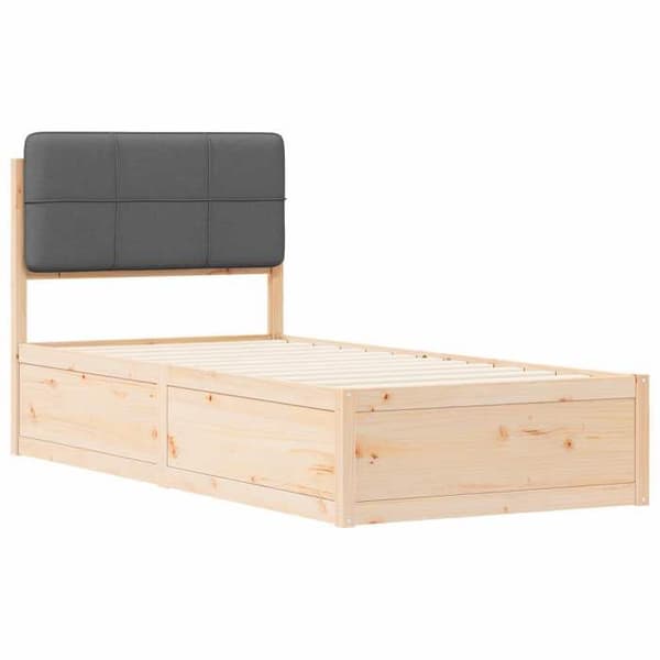 Maison Exclusive - Sänkyrunko pehmustetulla päädyllä Tummanharmaa 75 x 190 cm Mörkgrå