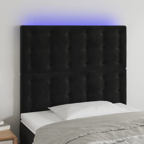 Maison Exclusive - LED-päätymustalla 80x5x118/128 cm sametti svart