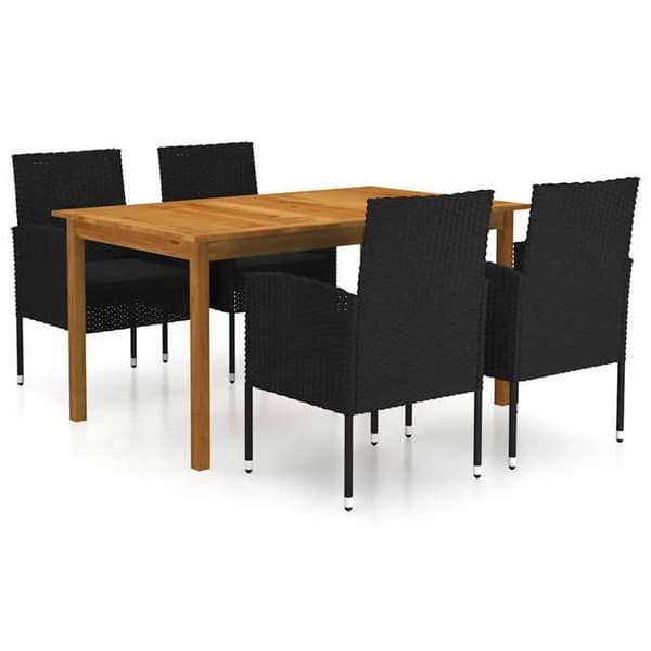 Maison Exclusive - Have spisebordssæt 5 stk Sort Svart