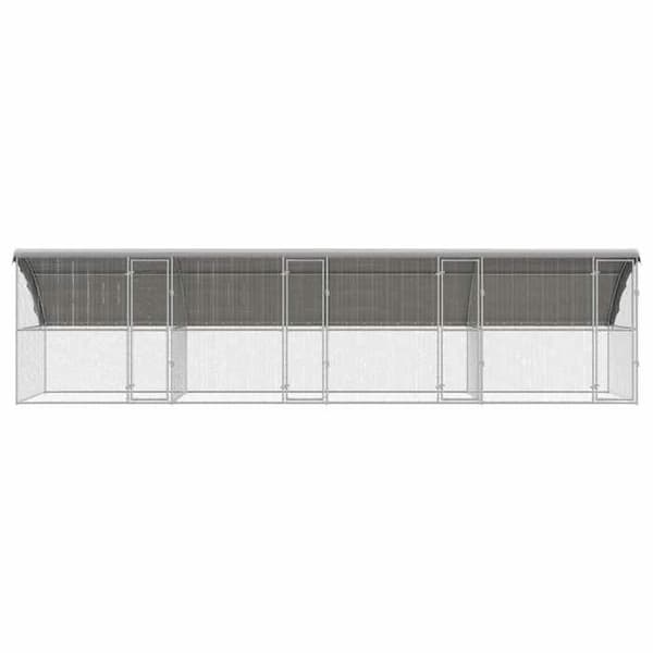 Maison Exclusive - Hønsebur med 4 døre 4 dele Sølv 800x200x200cm